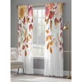 thumbnail image 4 of Fall Leaf Autumn Flowers Orange Botanical Thanksgiving Farm Sheer Curtains 84 inches Long, Light Filtering Sheer Window Curtains Rod Pocket Voile Drapes for Bedroom Living Room, 2 Panels 52"W x 84"L, 4 of 7