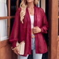 thumbnail image 6 of QUYUON Oversized Cardigan Sweaters for Women Sale Long Sleeve Cardigan Coat for Women Polyester Summer Cardigan Women Cardigan Jacket Style Q-3902 Winter Knit Sweater Outerwear Coat Wine XL, 6 of 7