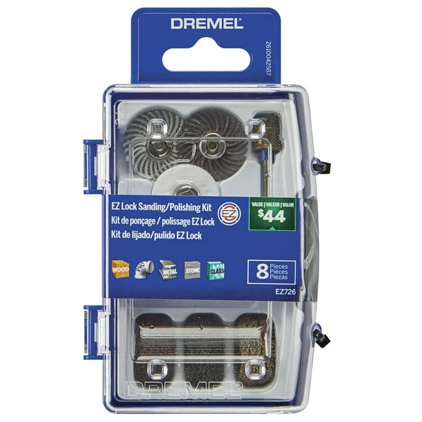 Kit de accesorios rotativos Dremel EZ726-01 EZ Lock, juego de 8 piezas