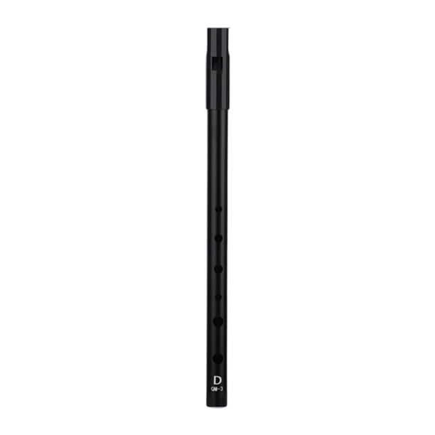 Silbato de hojalata de 6 agujeros, regalo de cumpleaños, instrumento musical de aleación de aluminio, portátil, fácil de limpiar, silbato de centavo Llave D negra