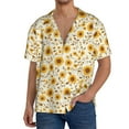 thumbnail image 1 of Fotbe Brown Leaf Sunflower Camisa Estampada de Manga Corta para Hombre, Casual de Verano, Estilo Playero, Sin Arrugas-Medium, 1 of 5