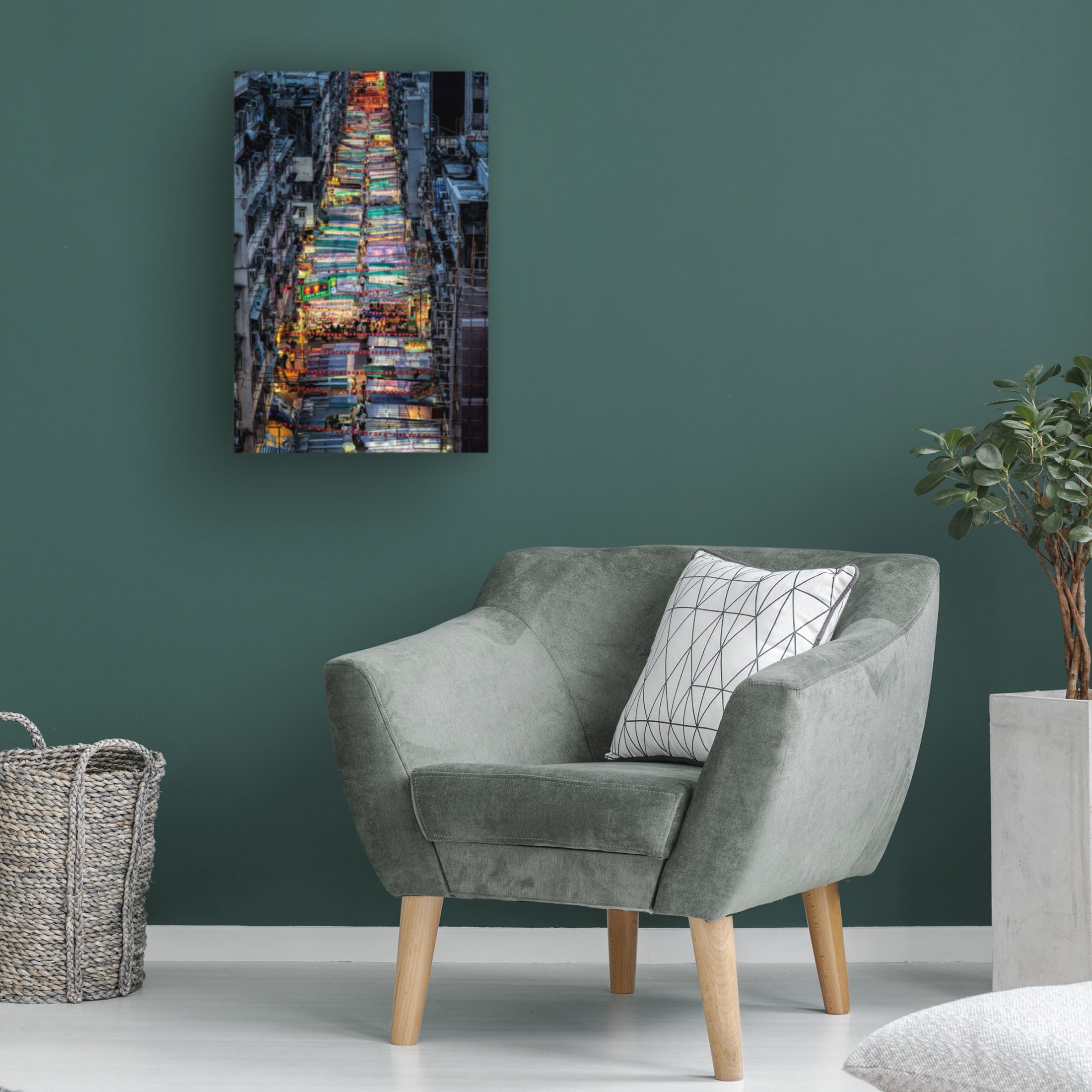 Canvas Wall Art - Fahad Abdualhameid 'Night Market' Wall Art for Living Room, Bedroom, or Office Décor by Trademark Fine Art - 22 x 32 Inches