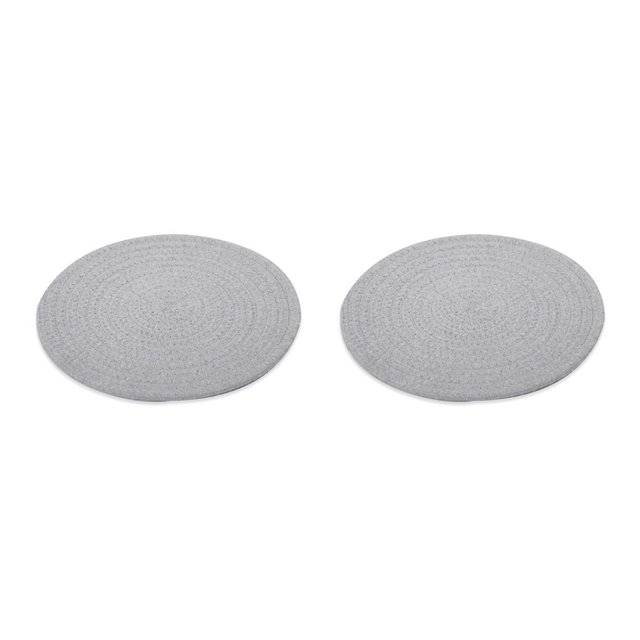 Billuyoard Soporte para sartenes Protector de tejido de algodón trenzado Almohadilla caliente Suministros de cocina Horno Manopla Espesar Soporte de olla Gris Environ 24 cm 2piezas Billuyoard CBP270803
