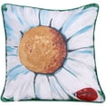 thumbnail image 2 of Jordan Manufacturing 18" x 18" Multicolor Ladybug Daisy Floral Square Reversible Decorative Throw Pillow with Welt, 2 of 5