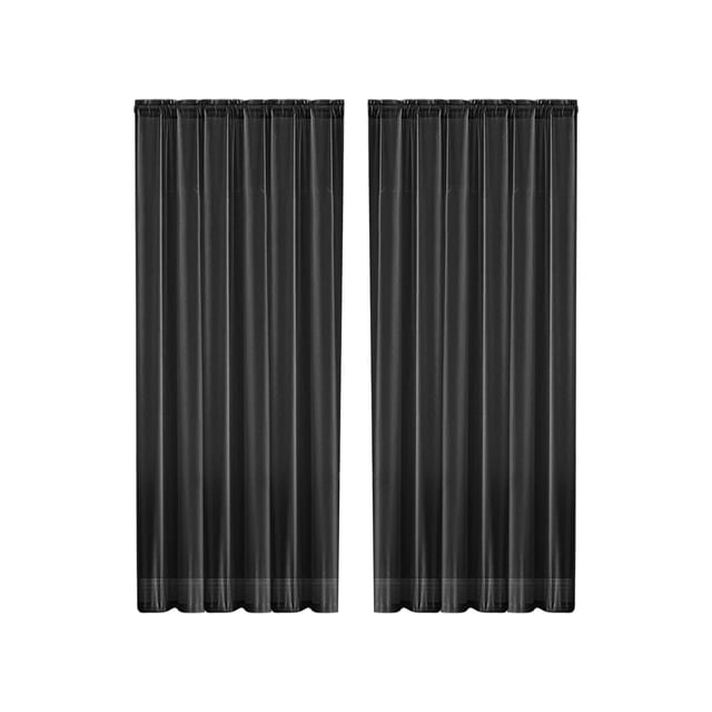 Ohufall Solid Color Double String Polyester Semi Sheer Curtains Rod Pocket Style Light Filtering Sheer Curtains For Living Room Bedroom Home