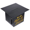 thumbnail image 4 of Worgeous Graduation Cap Shaped Card Box for Storage Made of Paper Black Color Large Capacity, 4 of 8