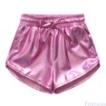 thumbnail image 2 of Fozruso Girls Dance Shorts Elastic Waist Drawstring Casual Summer Short with Pockets for Kids Daily School(Pink), 2 of 6