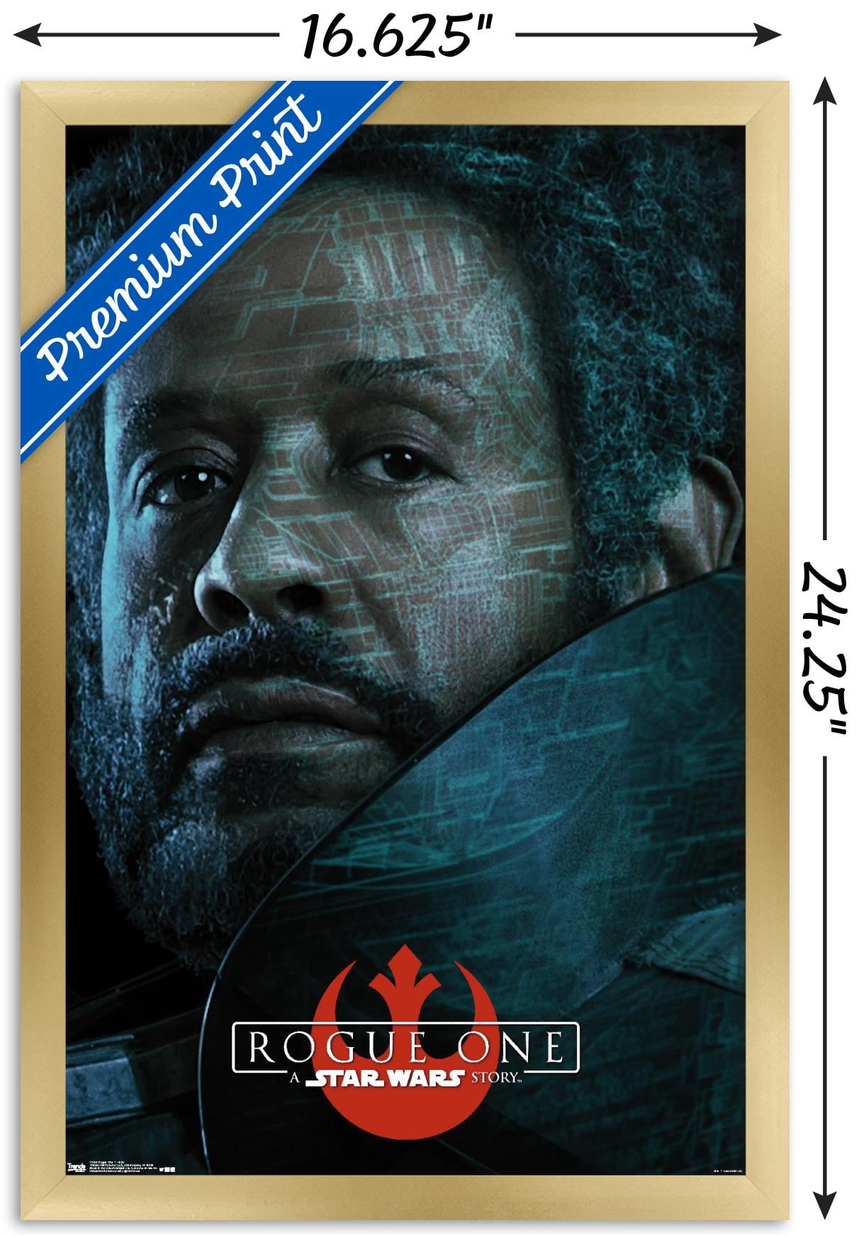 Star Wars: Rogue One - Saw Wall Poster, 14.725" x 22.375", Framed