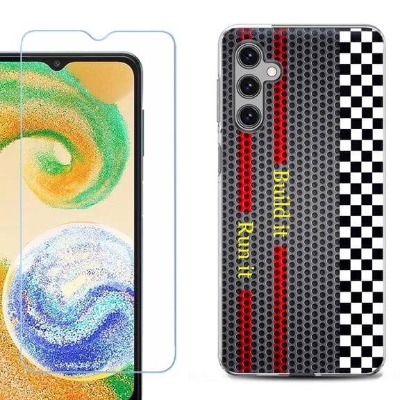 Shockproof Fashion Phone Case for Samsung Galaxy A13 5G, with Tempered Glass Screen Protector, by OneToughShield ® - Racing