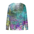 thumbnail image 4 of Nouveaux Hauts pour Femmes 2023 Mode Dames Chandail en Molleton à Manches Longues Col Rond Imprimé Blouse Pull-Over Coupe Décontractée Chandail en Molleton Oversize pour Femmes, 4 of 5