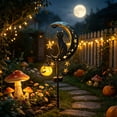 thumbnail image 4 of Solar Halloween Garden Stake Light, Black Cat & Crescent Moon Waterproof Solar Lantern Stake with Hanging Pumpkin, Outdoor Halloween Yard Decor for Garden Patio Lawn Pathway, 4 of 8
