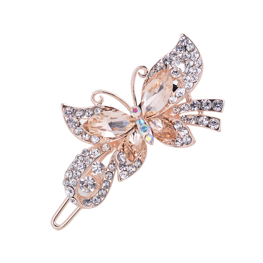SANWOOD Hair Clip Fashion Women Butterfly Shape Rhinestones Inlaid Hair