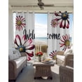 thumbnail image 6 of 4th of July Blackout Curtains for Bedroom Living Room Darkening Curtains 84 Inch Length 2 Panels Set Red White Spring Floral Daisy Independence Day Window Curtain Window Treatment Drapes 52"x84", 6 of 9