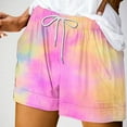 thumbnail image 2 of MIUOWANP Women's Elastic Waist Shorts with Pockets Tie-Dyed High-Waist Pants Breathable Casual Shorts Size XL(10)Pink, 2 of 3