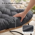 thumbnail image 4 of RADIATA Double Papasan Chair Outdoor Indoor, 2-Person Oversized Wicker Loveseat with 5.5" Thick Cushion, Patio Lounge Chair for Porch, Balcony, Sunroom, Dark Gray, 4 of 8