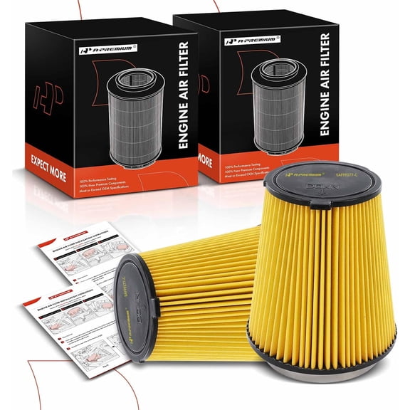 A-Premium 2-PC Front Engine Air Filter Compatible with Ford Mustang 2019-2022 5.0L, 2015-2022 5.2L, Replace# FR3Z9601B