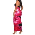thumbnail image 2 of Women Summer Strapless Maxi Dress Bodycon Floral Long Wedding Guest Dress Formal Cocktail Dresses Black & Red M (Linen Casual Dresses for Women), 2 of 7