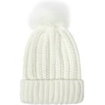 thumbnail image 2 of LinYooLi Women Chunky Beanie Hat Winter Thick Warm Fuzzy Knit Pom Skull Cap, 2 of 6