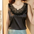 thumbnail image 6 of Mittory Womens Silk Satin Tank Tops Floral Applique Lace Casual Sleeveless Top Basic Camisole Tank Cami Blouses, 6 of 6