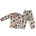 thumbnail image 2 of Conjunto de pijamas de nuevo diseño para niños y niñas con pantalones de manga larga con estampado navideño Conjuntos para dos hermanos, 2 of 3
