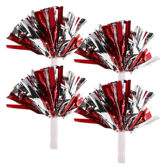 OFFIGAM Cheerleading Pom Poms Multi-Color Plastic 4 Pieces for Cheerleaders Dance Accessories