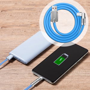 BotaniNest 180° Câble de charge rapide rotatif USB Chargement rapide USB Pour le câble de données de type C 120W Câble de charge rapide de type C en silicone compatible avec Android Series