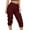 Wine, variant on Tuphregyow Womens High Waist Button Pant Comfy Quick Dry Harem Capris Elastic Casual Fitting Pants Workout Knee Length Pants With Pockets Solid White XL