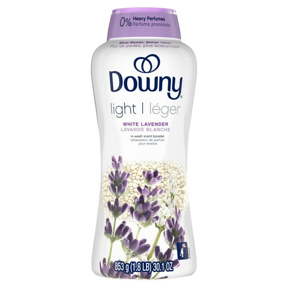Downy Light Laundry Scent Booster Beads, White Lavender Scent, In-wash fabric beads designed to be gentle with a light boost of scent, No Heavy Perfumes, 853G