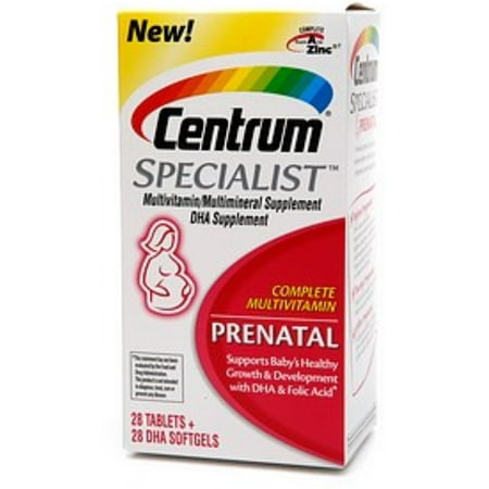 Centrum Spécialiste complet multivitamines: prénatal, comprimés et gélules 56 ch (Lot de 4)