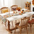 thumbnail image 3 of Table Runner 48 Inches Long, Fall Maple Leaf Decorative Table Runner for Party Wedding Home Decor, Thanksgiving Pumpkins Squirrel Green Wooden Dresser Scarves for Bedroom Kitchen Decor 13x48 Inch, 3 of 8
