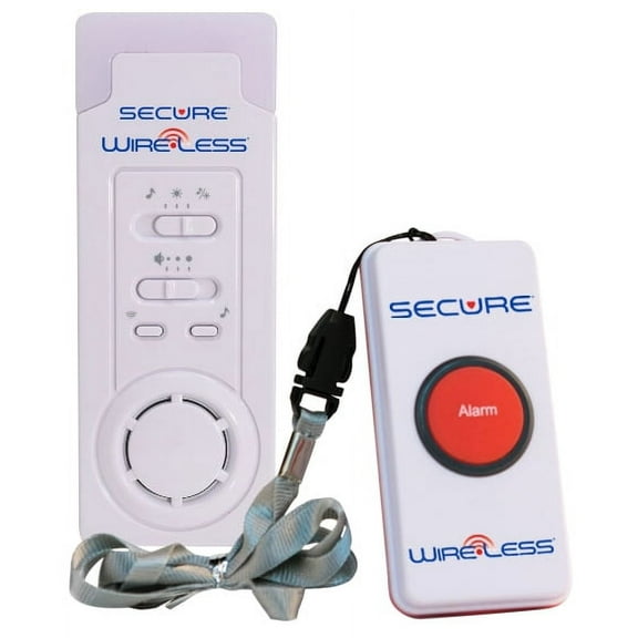 Secure Swcb-1S Wireless Slimline Pager  1 Nurse Call Button - Patient SOS Help Pendant 500  ft Range