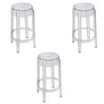 thumbnail image 4 of Heavenly Collection Clear Plastic Counter Stool SET OF 3, 4 of 8