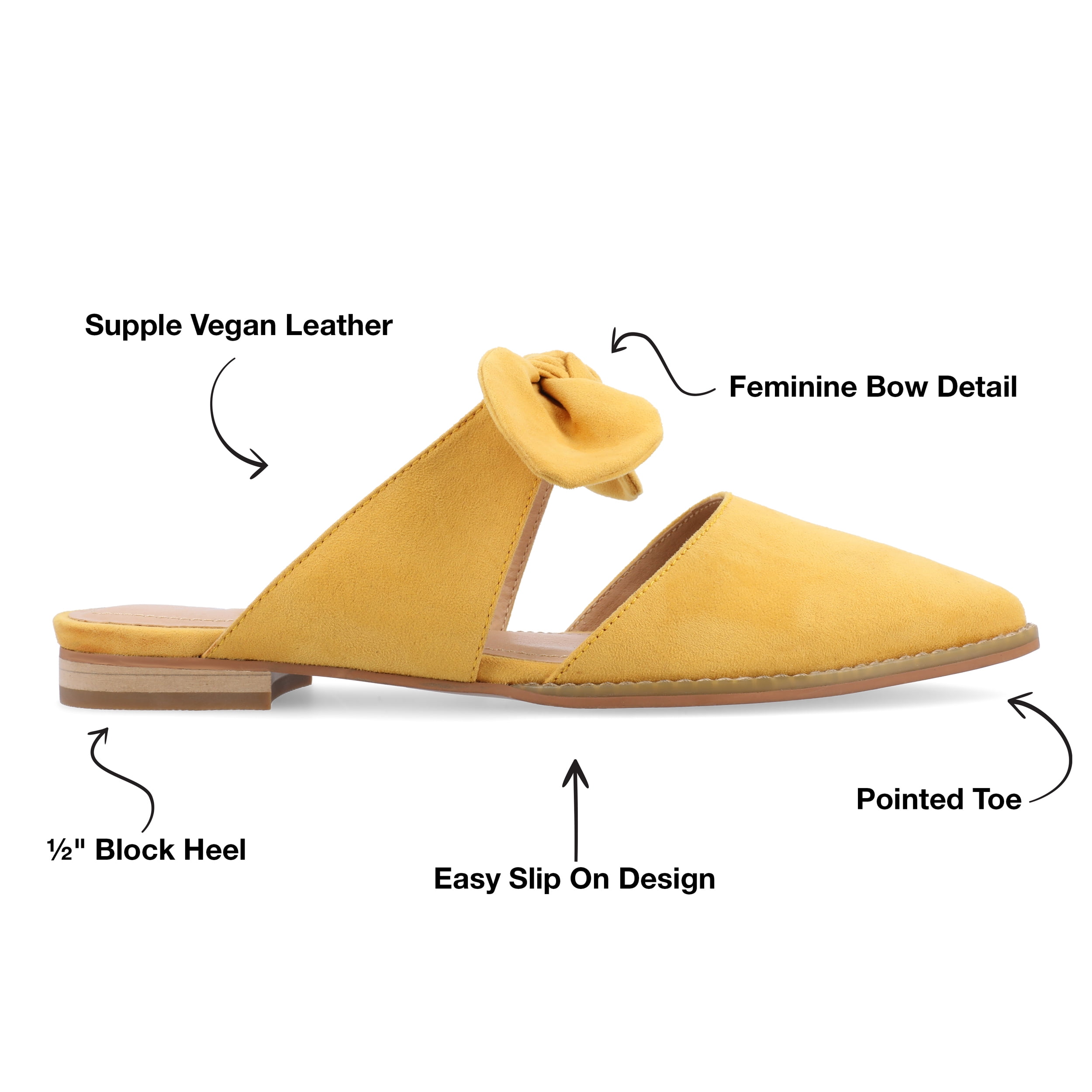 Journee Womens Telulah Slip On Pointed Toe Mules Flats