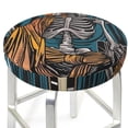 thumbnail image 3 of Bingfone Coffee-Drinking Skull Padded Round Bar Stool Cover Cushion with Elastic Fabric Round Chair Seat - Coffee-Drinking Skull, 3 of 7