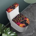 thumbnail image 2 of HELLHERO Black Cat Bat Bathroom Toilet Lid Cover Set Thankful Fall 2 Pack Easy to Clean Fits All Toilet Shapes Toilet Seat Covers Set Elastic Edge, 2 of 8