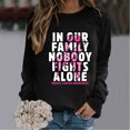 thumbnail image 5 of WREESH Women's Graphic Long Sleeve Sweatshirt Pink Ribbon Letter Shirts Breast Cancer Awareness Top Black, 5 of 5
