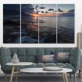 thumbnail image 1 of Dark Mediterranean Beach Dawn - Modern Seashore Canvas Art, 1 of 3