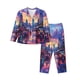 thumbnail image 1 of Fotbe Taxi Colorful Town Conjunto de Pijama de Manga Larga para Mujer con Estampado, Ropa de Dormir de 2 Piezas, Conjunto de Casa Suave y Cómodo con Bolsillos-X-Large, 1 of 7