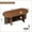 Brown, variant on Wirrytor Long Oval Fluted Coffee Table with Storage, Semi-circular leg Farmhouse Wood Coffee Table with Hidden Double Storage Space, Mid Century Modern Center Table, for Living Room (Walnut)