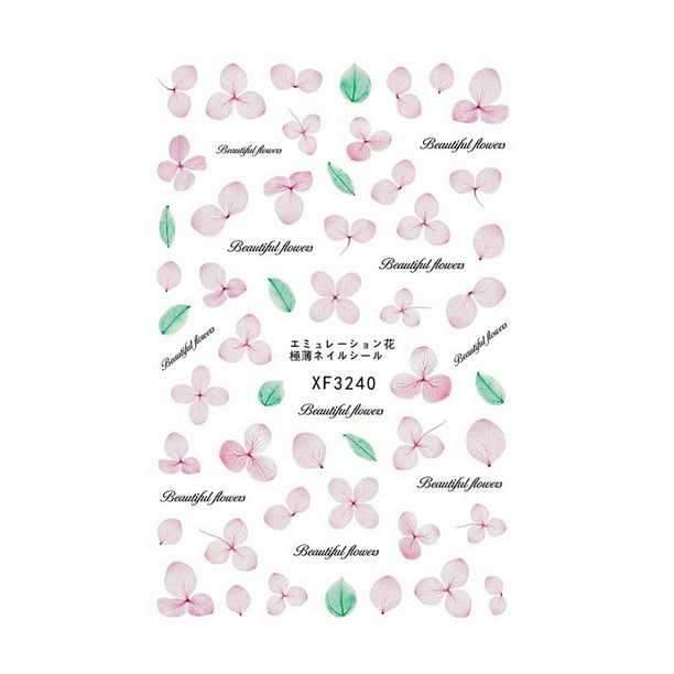 1111fourone Simulated Dry Flower Nail Sticker Eternal Floral Nail Decals Fingernail Decorative Supplies Walmart Com Walmart Com