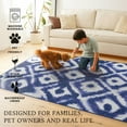 thumbnail image 4 of My Magic Carpet 3x5' Machine Washable Non-Slip Kitchen Entryway Rug, Shibori Geometric Diamond Blue, 4 of 6