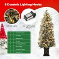 thumbnail image 3 of EcoSummer 4.5ft Slim Pre-Lit Christmas Tree with 200 Warm White Lights, Artificial Small Xmas Tree with Berries & Light-Up Base, Pencil Thin Holiday Decor for Home, Party, Apartment, 3 of 7