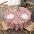 thumbnail image 3 of Pink Butterfly Pattern Round Tablecloth 60"x60",Wrinkle Wipeable Table Cloth for Kitchen Dining Room Picnic Patio Party, 3 of 6