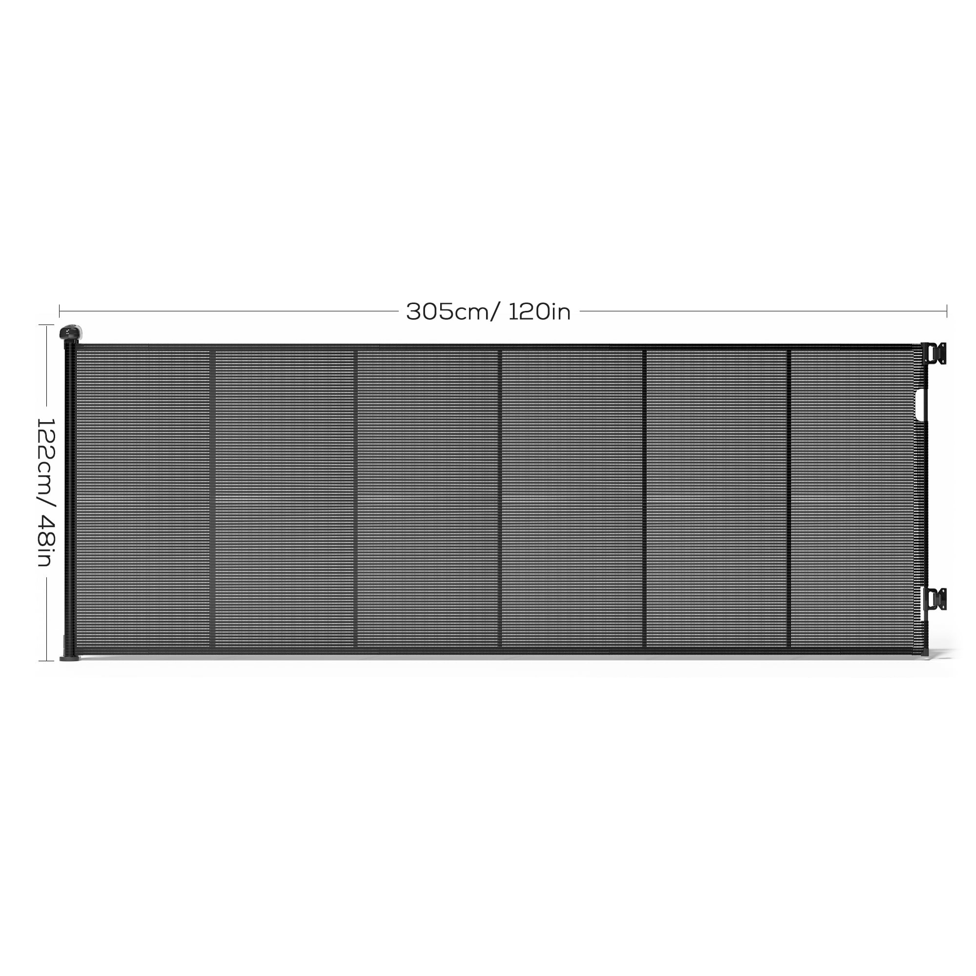 Retractable Baby Gate, TULILLO 48in Tall Baby Safety Gate, 120" Wide Baby Gate Dog Gate for Stair, Doorway, Auto-Lock, Black