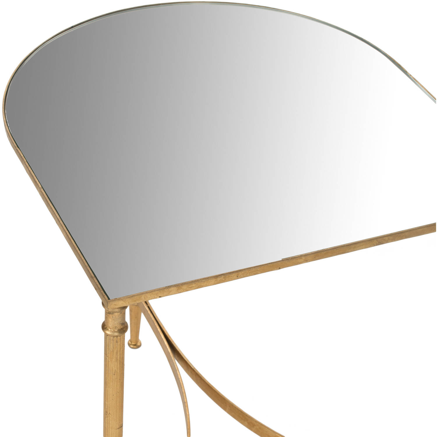 SAFAVIEH Nevin Glam Semi Dune Accent Table, Gold/Mirror Top