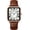 Brown Gold, variant on Mens Dainty Rectangle Square Leather Strap Simple Full Roman Numerals Dial Quartz Watch Tone Case Business Fashion Dress Wristwatch