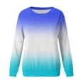 thumbnail image 5 of MSJUHEG Chandail en Molleton pour Femmes Manches Longues Hauts d'Entraînement pour Femmes Décontracté Col Rond Chandail en Molleton Manches Longues Haut Dégradé Pull Version Ample Pull-Over Chandail en Molleton pour Femmes Bleu TG, 5 of 5