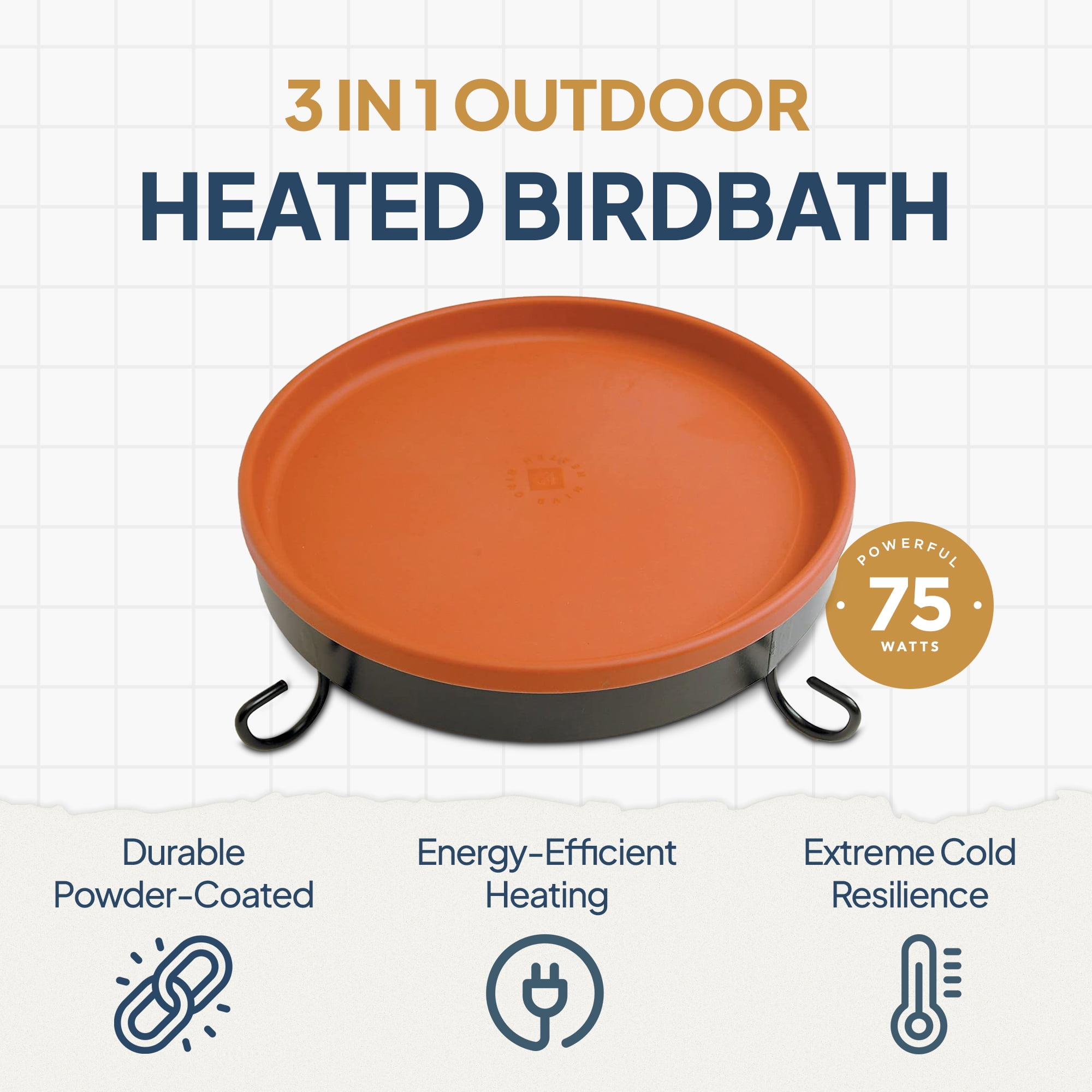 Farm Innovators All-Season 3-In-1 75 Watt Outdoor Heated Birdbath (4 Pack)