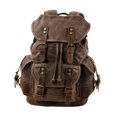 thumbnail image 4 of Mornei Canvas Backpack Casual Daypack Outdoor Portable Men Women Hiking Travel Rucksack Dark Color Coffee, 4 of 9