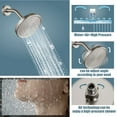 thumbnail image 4 of Tub Shower Faucet Set With Valve Wall Mount Shower Trim Kit 6 Inch Bathtub Fixtures Rough-in Valve Single-Spray Shower Head System 5.3 Inch Tub Spout Brushed Nickel Modern, 4 of 15